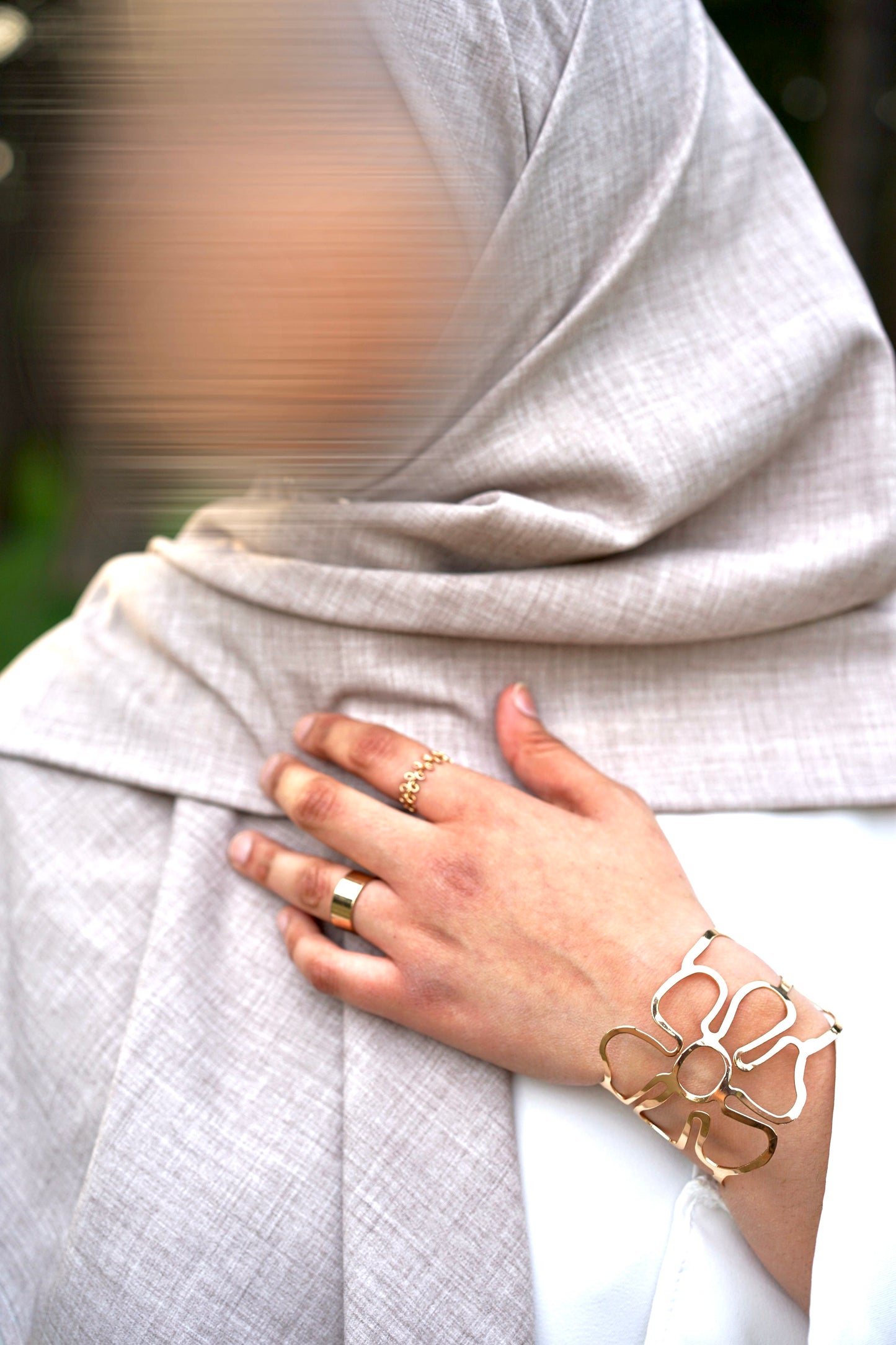 Voile en lin beige nude