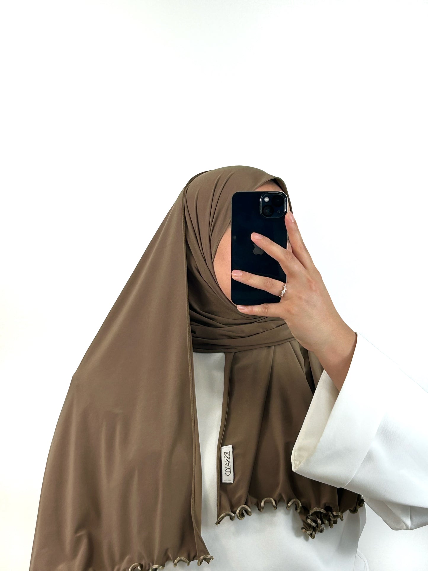 Hijab Jersey Premium de luxe bouclé vert kaki mode modeste