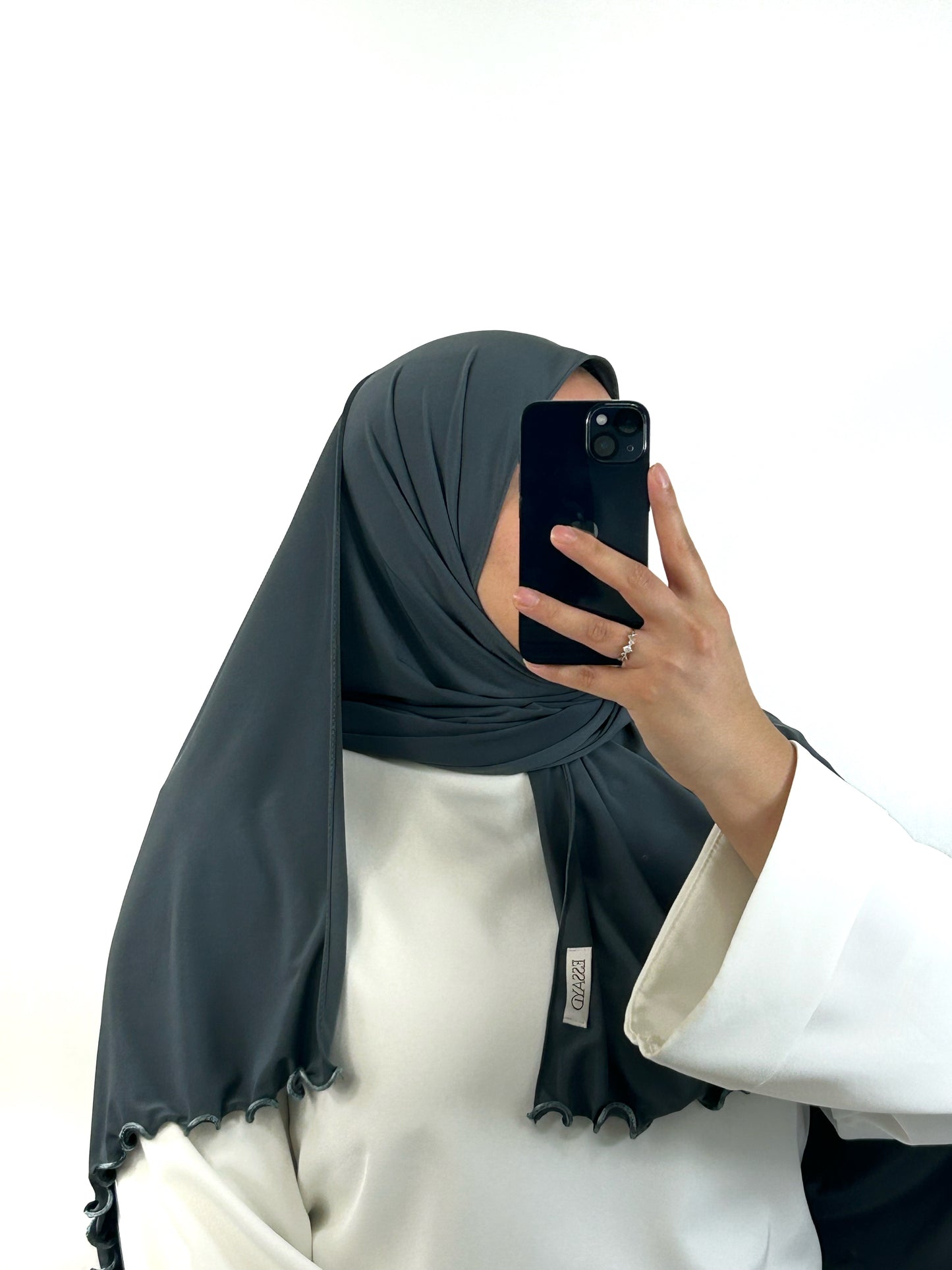 Hijab Jersey Premium de luxe bouclé bleu mode modeste