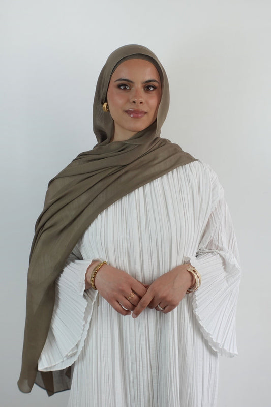 Hijab de qualité modal rayonne fibre naturelle doux et leger modest hijabi Vert kaki