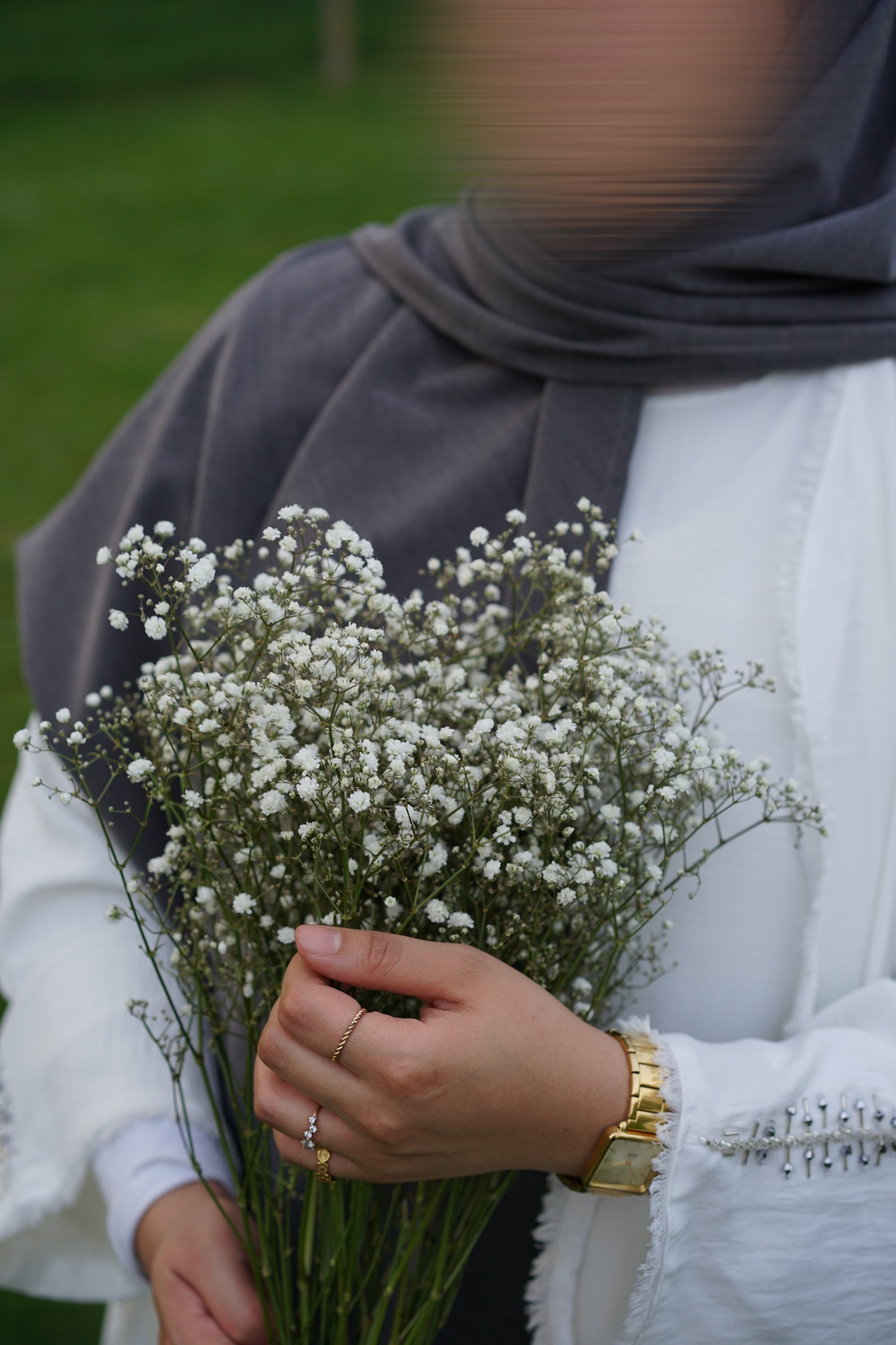 Hijab linen grey