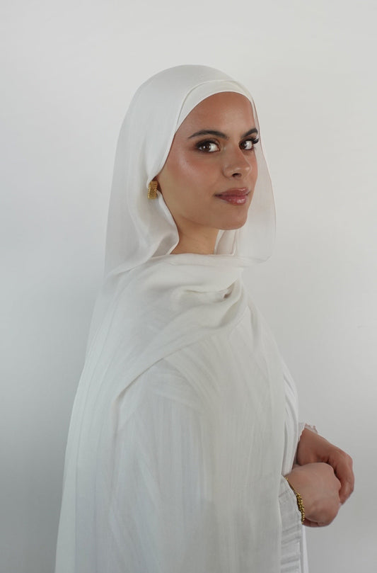 Hijab de qualité modal rayonne fibre naturelle doux et leger modest hijabi Hidjab hijeb 100% modal Blanc mariage wedding