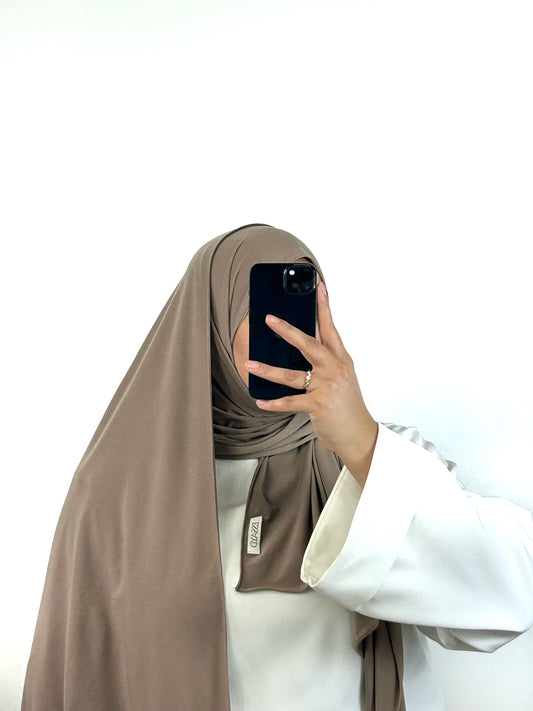 Hijab Jersey Premium luxe couleur mocca, Nude 