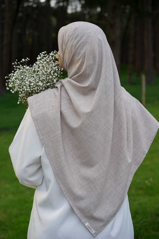Hijab en lin beige