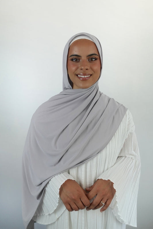 Jersey premium de luxe gris hidjab hijeb haute qualité supérieure modeste mastour