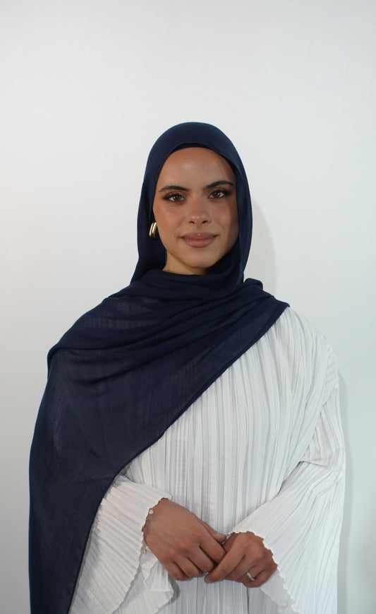 Hijab 100% Modal bleu nuit de qualité