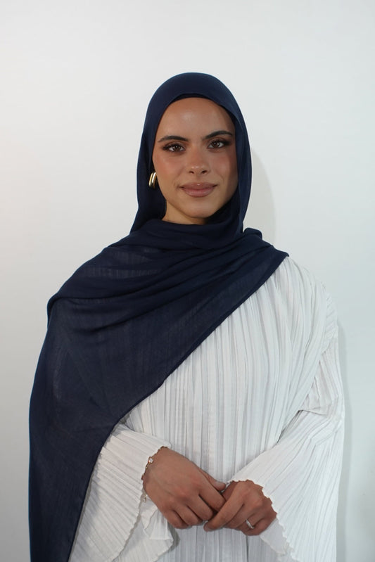 Hijab 100% Modal bleu nuit de qualité