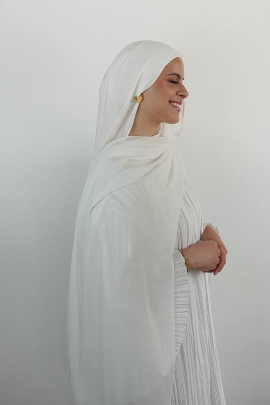 Hijab de qualité modal rayonne fibre naturelle doux et leger modest hijabi Hidjab hijeb 100% modal blanc mariage