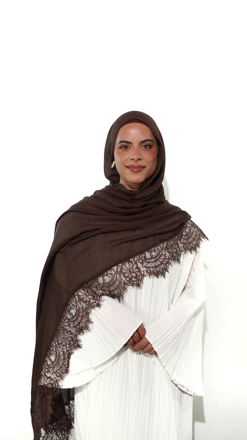 Hijab 100% modal couleur marron chocolat 