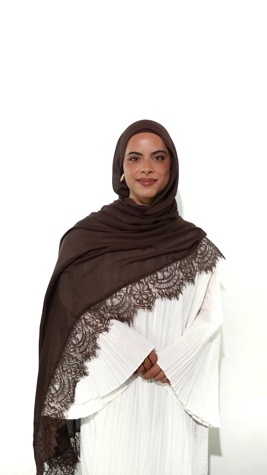 Hijab 100% modal couleur marron chocolat 