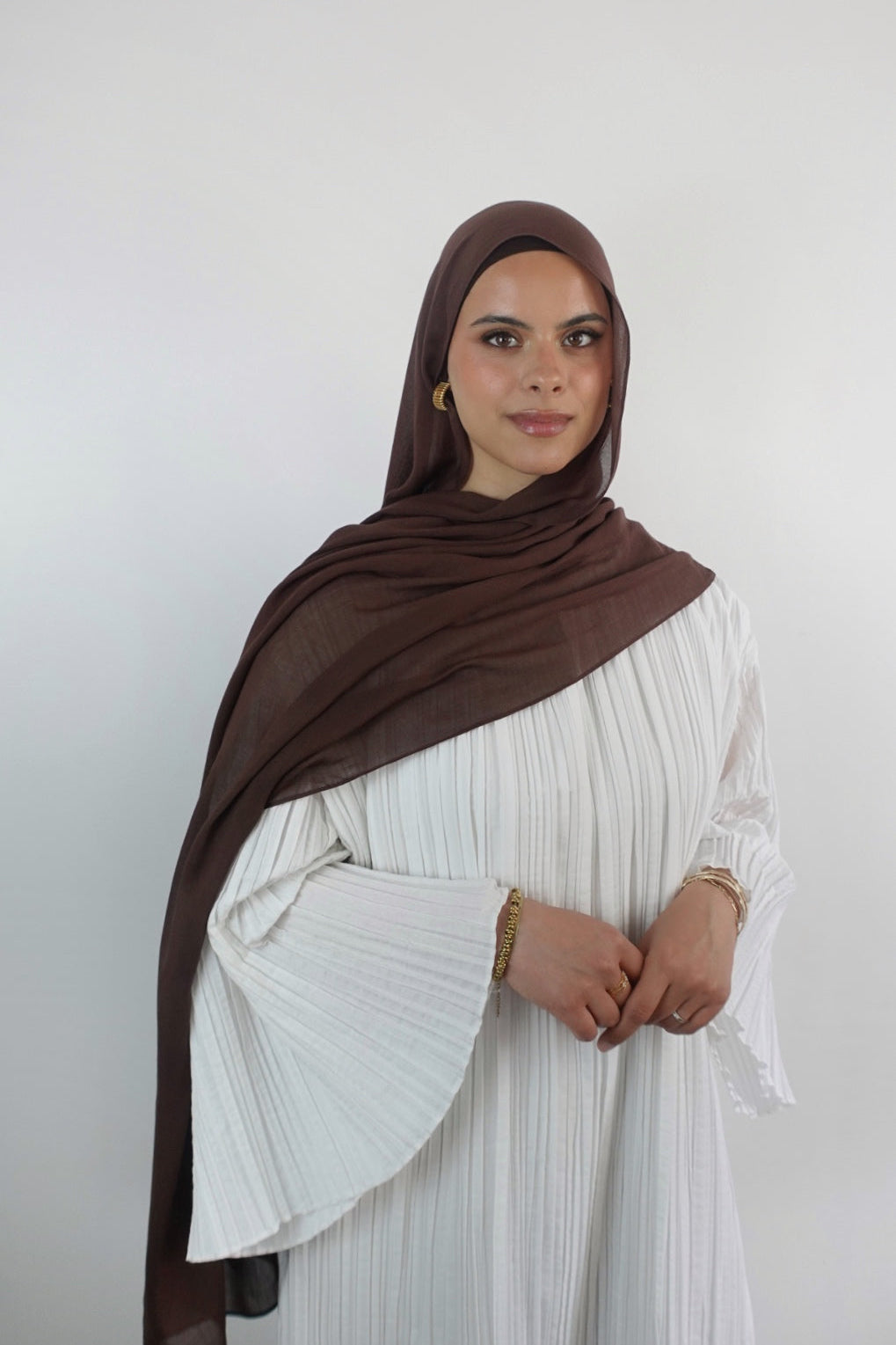 Hijab de qualité modal rayonne fibre naturelle doux et leger  modest hijabi Hidjab hijeb 100% modal Marron chocolat