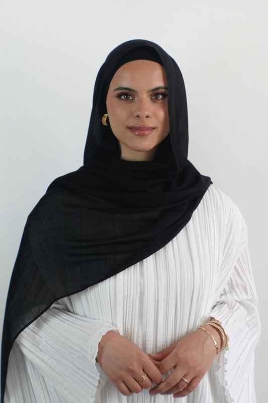 Hijab de qualité modal noir Hijab de qualité modal rayonne fibre naturelle doux et leger modest hijabi Hidjab hijeb 100% modal black