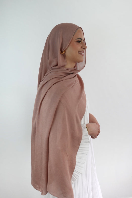 Hijab de qualité modal rayonne fibre naturelle doux et leger modest hijabi Couleur pêche