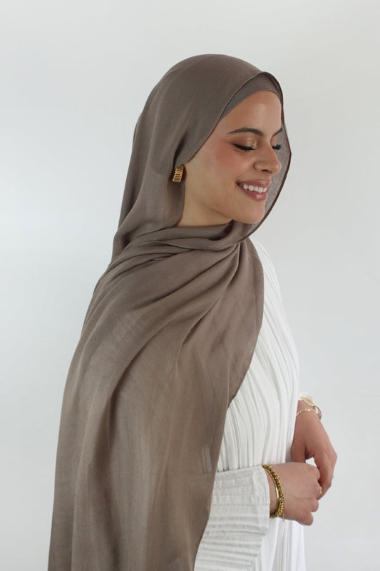 Hijab de qualité modal rayonne fibre naturelle doux et leger  modest hijabi Hidjab hijeb 100% modal Taupe