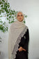 Hijab modal dentelle beige avec bonnet tube assorti offert, pour un look chic classe et modeste