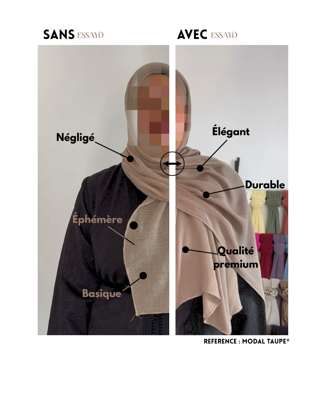 100% modal hijab qualité