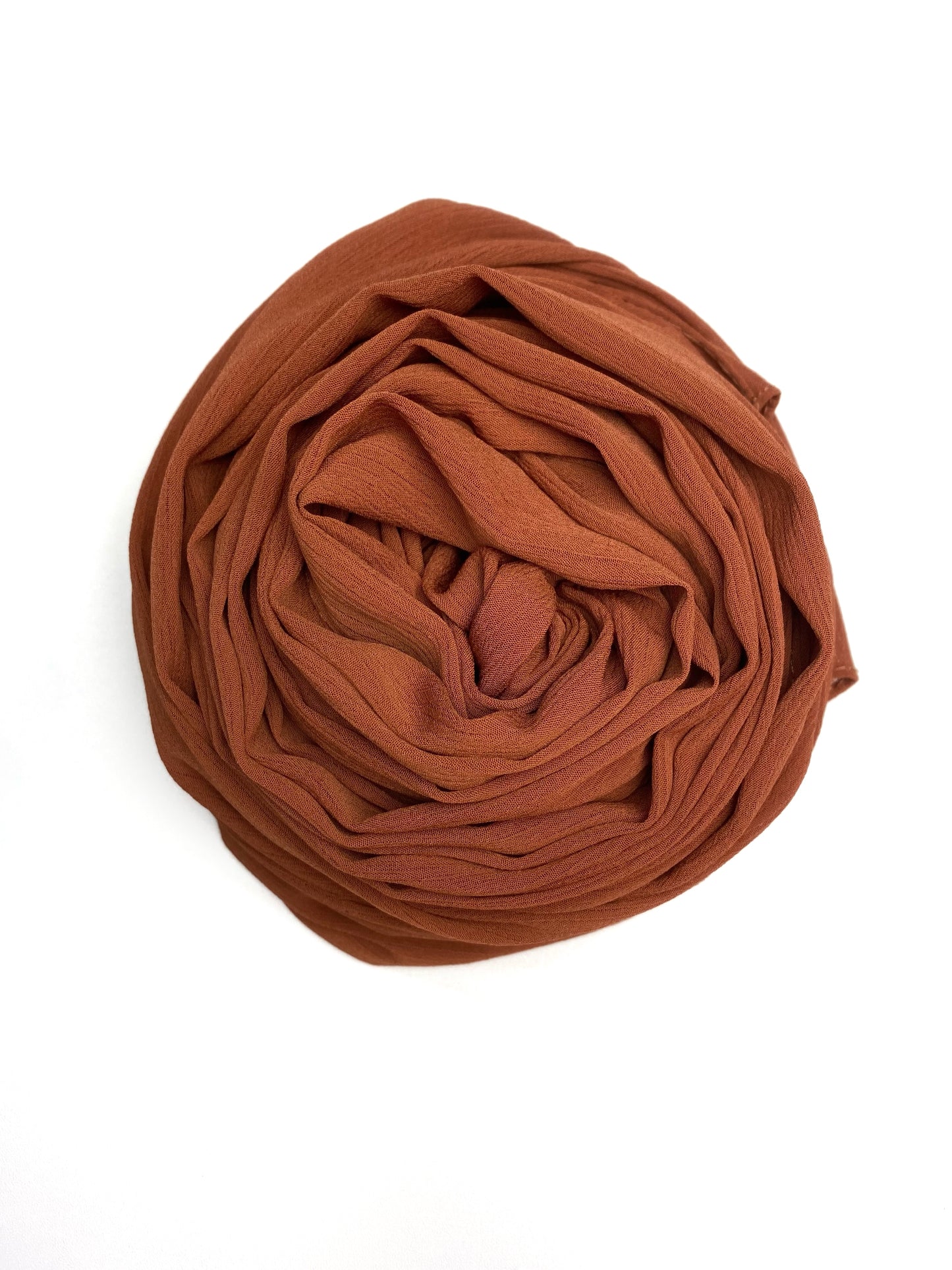 Mousseline plissé de luxe BRIQUE